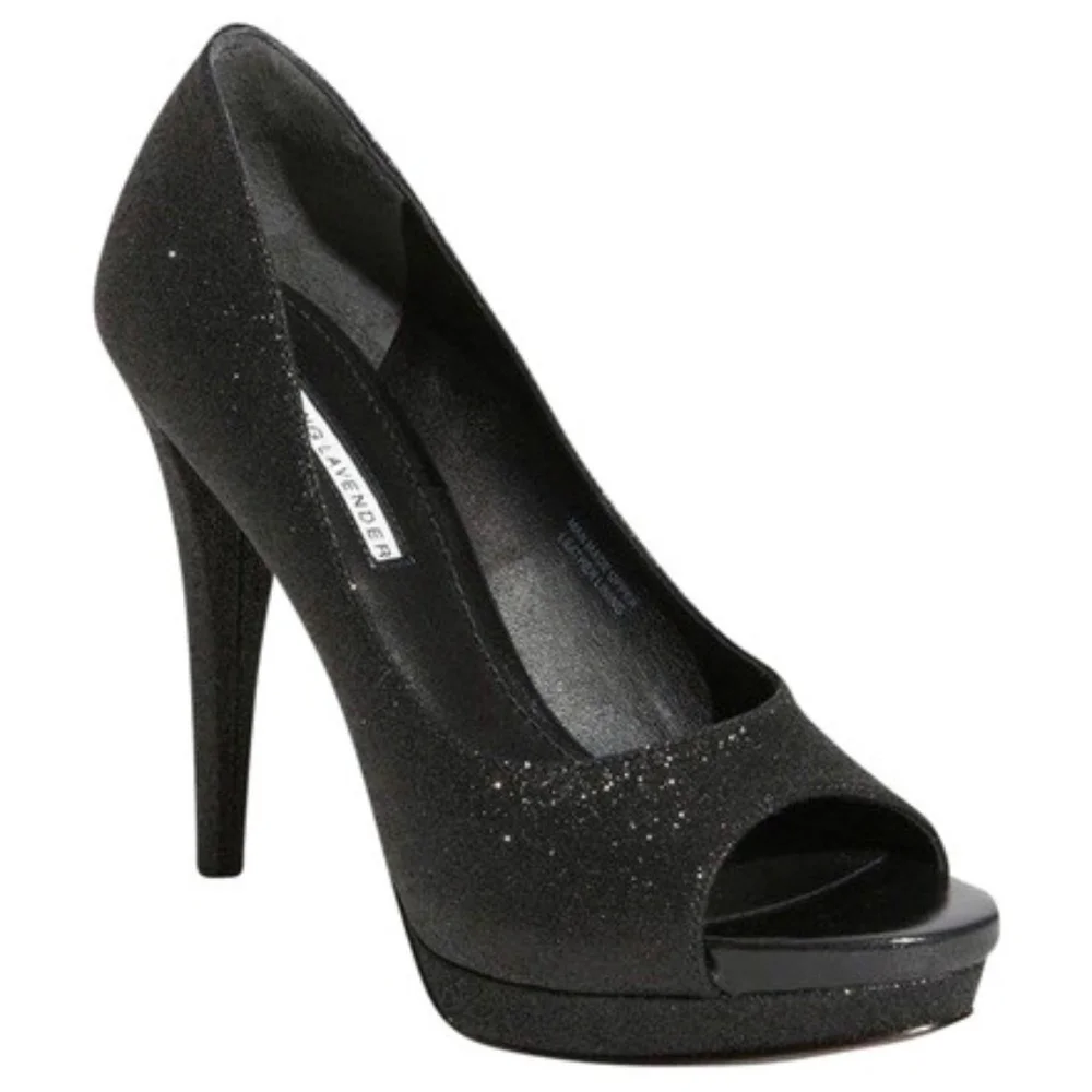 Vera Wang Selma Glitter Platform Wedding Heel Pump